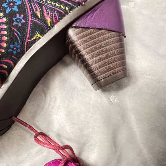 Vibrant Pink and Purple Lace-Up Boots - Picture 11 of 12